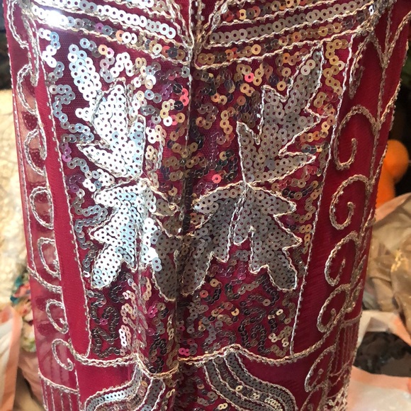 Stunning Sequin & Beaded Pink Dress with Lace. New with tags!  Size Large - Picture 11 of 17